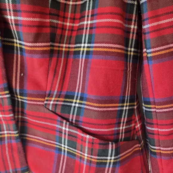 Moda International Red Plaid Jacket 4 - Picture 5 of 7